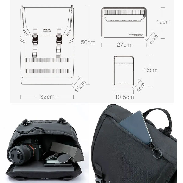 کوله پشتی ماژولار شیائومی (مدل Urevo Modular)